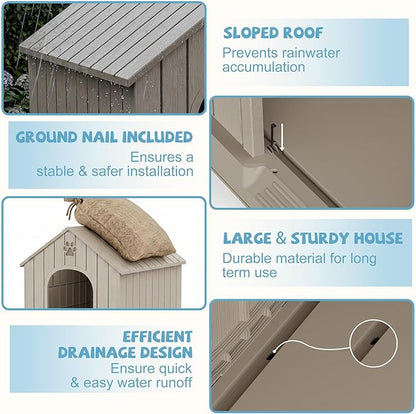 EFU Large Dog House Outdoor Indoor, Waterproof Dog House - Image 4