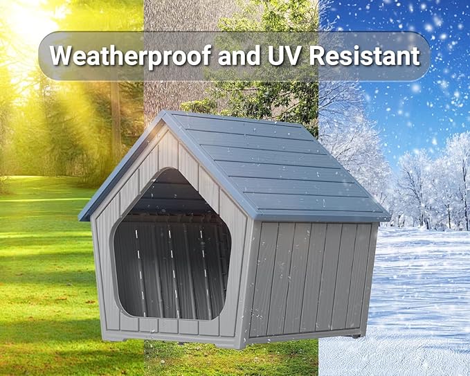 DRATO Dog House Outdoor Indoor Cozy Small Dog Houses Durable Resin Material - Image 4
