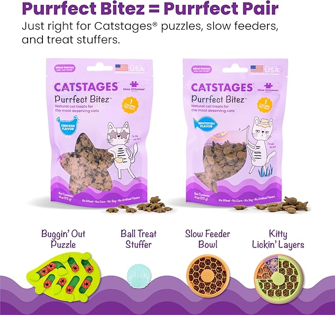 Catstages Nina Ottosson Buggin’ Out Puzzle & Play Cat Puzzle Feeder – - Image 6