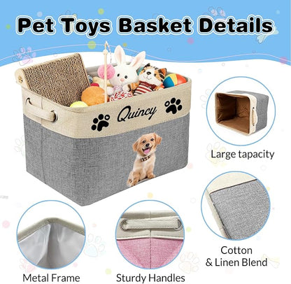 Personalized Dog Toy Storage Basket Bin - Image 3