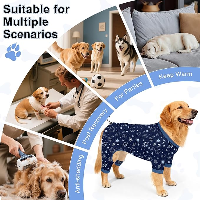 Bienbee Dog Pajamas, 4 Pack Dog Recovery Suit Shedding Suit Cute Soft Puppy - Image 7