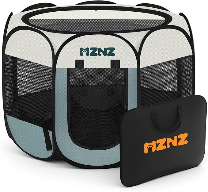 Dog Cat Playpen, Portable Small Animal Playpen Crate Indoor by MZNZ