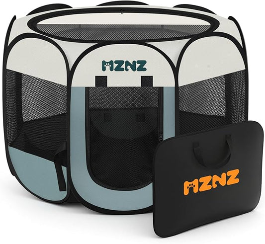 Dog Cat Playpen, Portable Small Animal Playpen Crate Indoor by MZNZ