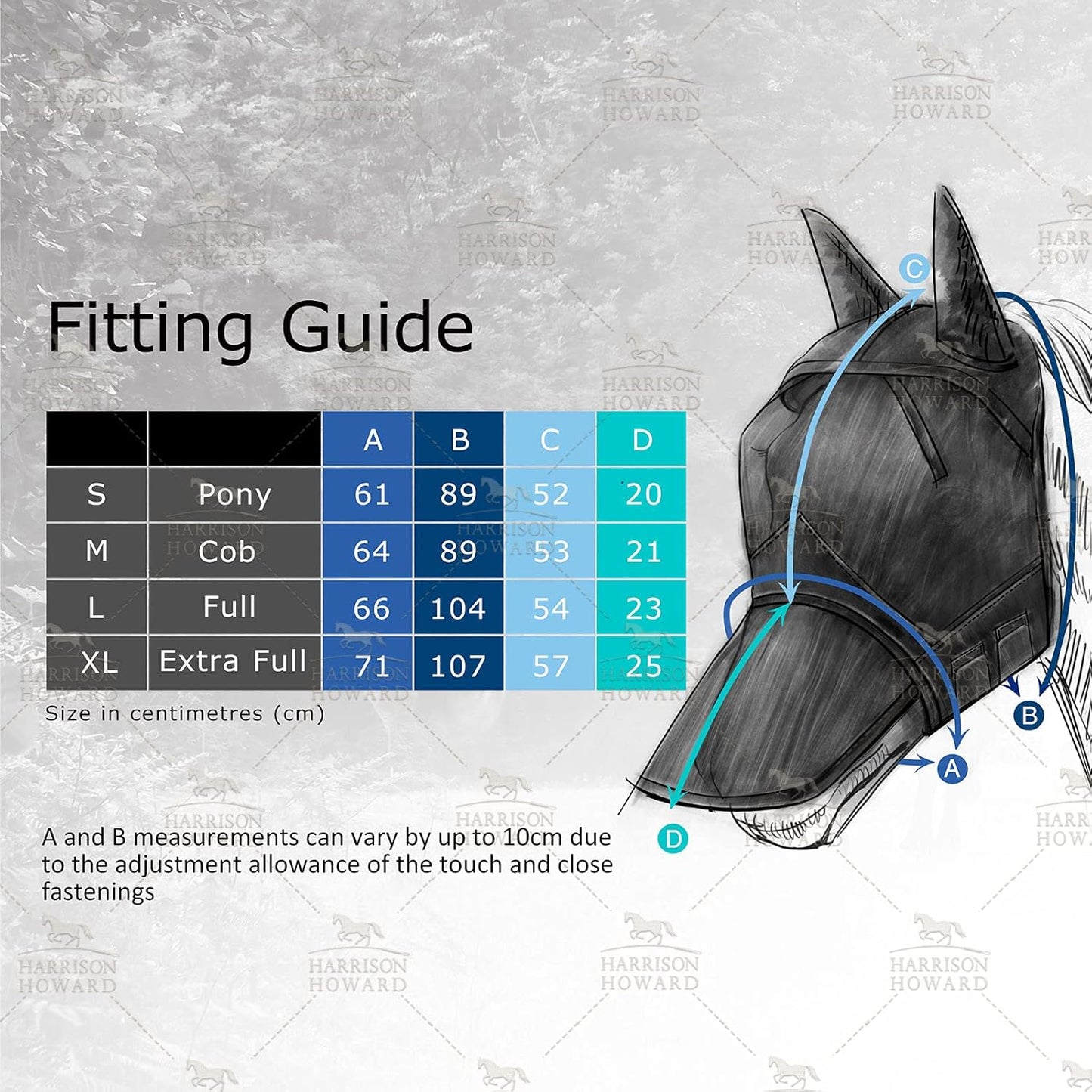 Harrison Howard LumiVista Horse Fly Mask Standard with Ears UV Protection for Horse Pine Cones XL Extra Full