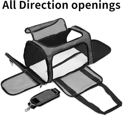 Soft-Sided Cat/Dog/Pet Carrier, Collapsible Pets Travel Carriers - Image 2