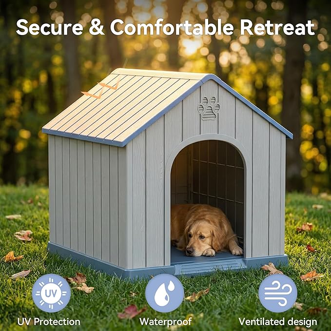 DRATO Outdoor Dog House Waterproof Roof, Large Capacity Pet House - Image 2