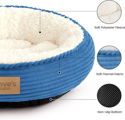 Love's cabin Round Donut Cat and Dog Cushion Bed, 20in Pet Bed - Image 2