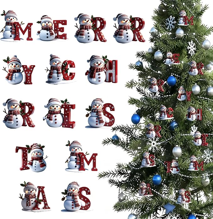 14 Pcs Christmas Snowman Ornaments Decorations Cute Snowman by NSSHEL