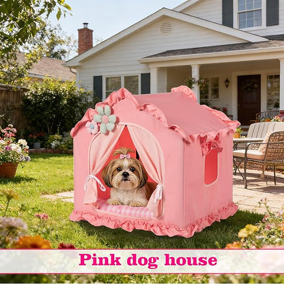 Pink Indoor Dog House with Frame and Princess Style Cat Houses - Image 7