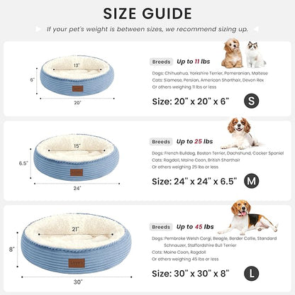 Love's cabin Round Donut Cat and Dog Cushion Bed, 20in Pet Bed - Image 3