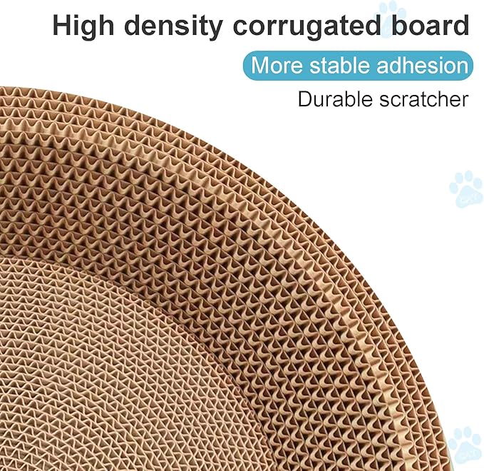 Round Cat Scratcher Bed, 17.7x17.7 Inch Cardboard Cat Scratcher Bowl - Image 3