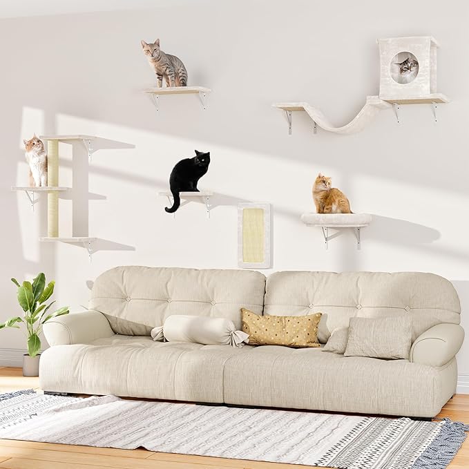12-in-1 Cat Wall Shelves, Wall Mounted Cat Climber - Image 7