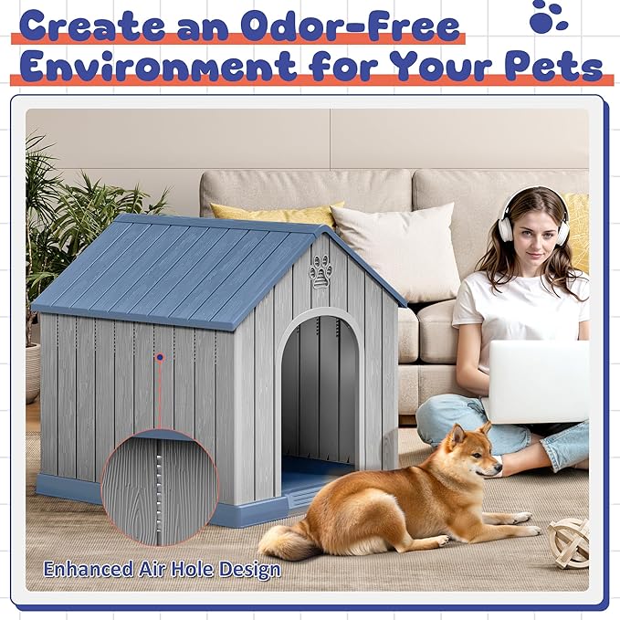 Bifanuo Dog House Outdoor Indoor, Plastic Small Dog House-Weatherproof Design - Image 5