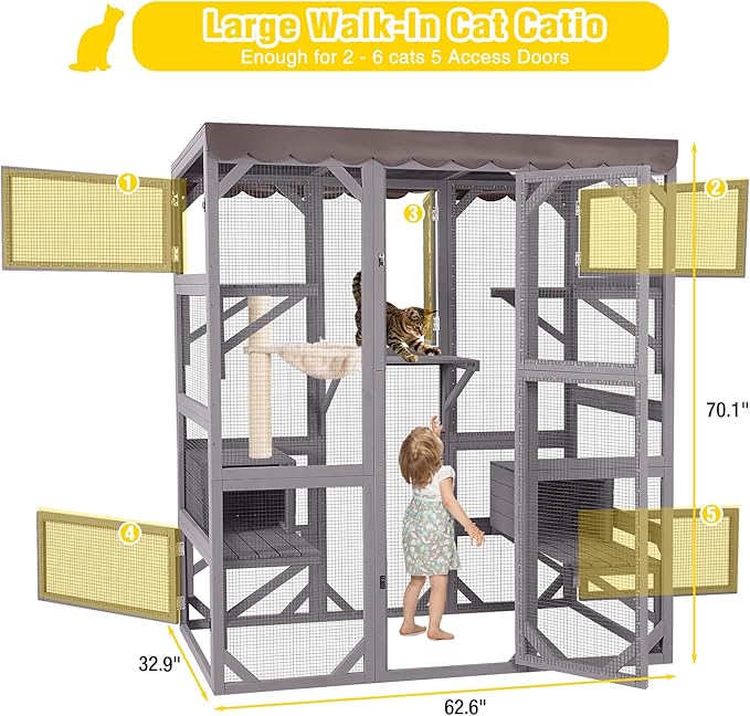Aivituvin Catio Cat Enclosure Large Window Cat House - Image 8