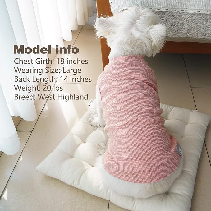 KYEESE 2Pack Waffle Dog Shirts, Lightweight Sleeveless Dog T Shirts - Image 8