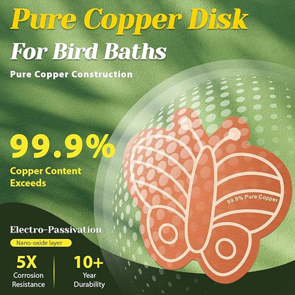 3Pcs Bird Bath Copper Purification Disk 99.99% Pure Copper Water Cleaning Discs - Image 3
