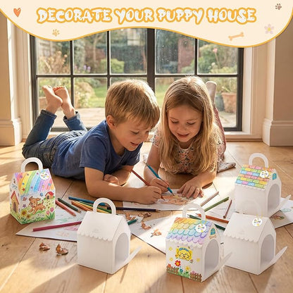 80UncleKimby 28Pcs Dog House Party Favors Boxes Foldable DIY Crafts - Image 5