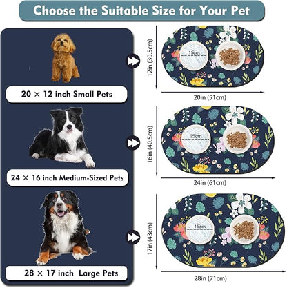 Absorbent Pet Food Mat 24''x16'', No Stains Quick Dry Pet Water Mat Protect - Image 4