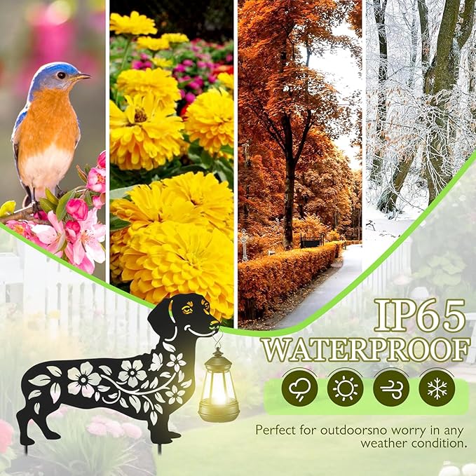 Solar Dachshund Garden Decor – Waterproof Metal Dog Yard Stake - Image 4