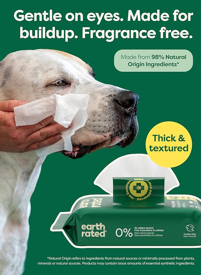 Earth Rated Vet-Developed Dog Eye Wipes, Hypoallergenic Pet Wipes - Image 5