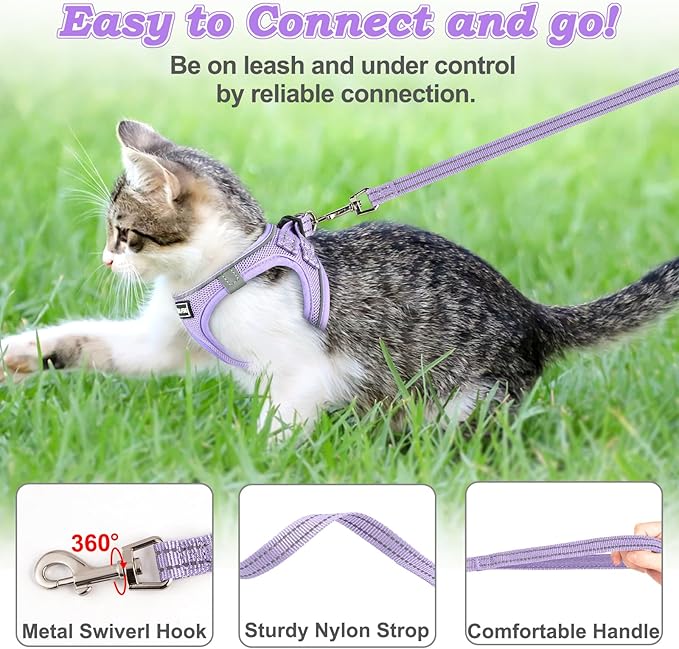 Cat Harness and Leash for Walking Escape Proof, Adjustable Kitten Vest Harness - Image 4