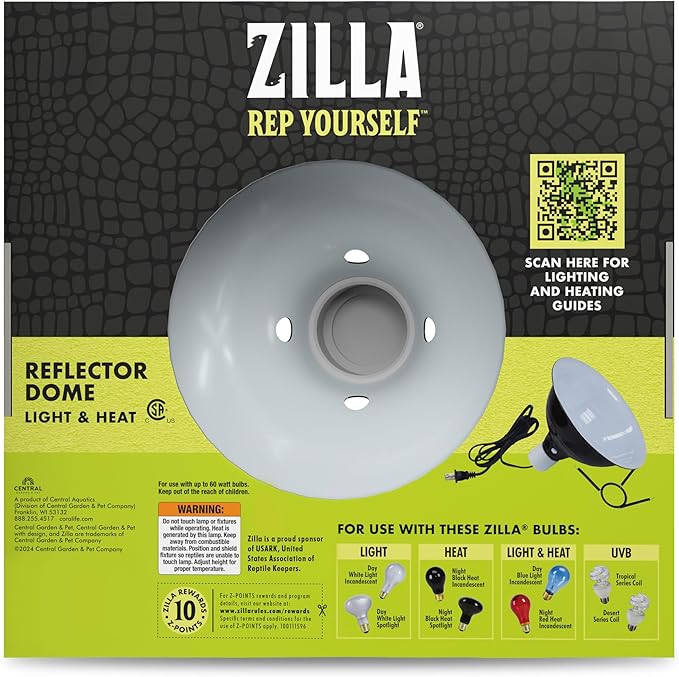 Zilla Pet Reptile Premium Heat Lamp Reflector Dome Fixture, 8.5 Inches - Image 9