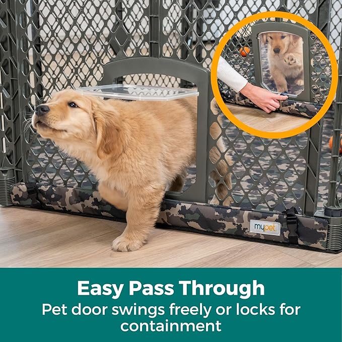 MyPet Petyard Protect Bundle: Freestanding 6-Panel Hunter Green Yard - Image 4