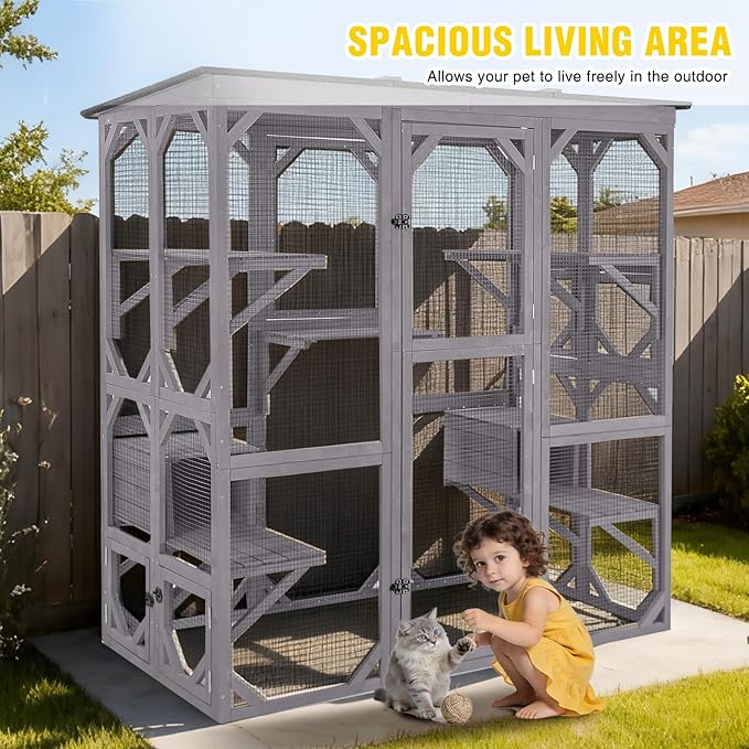 Aivituvin Catio Cat Enclosure Extra Large Window Cat House - Image 7