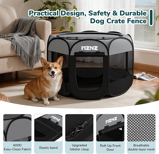 Dog Playpen, Portable Puppy Pet Crate Indoors - Image 7