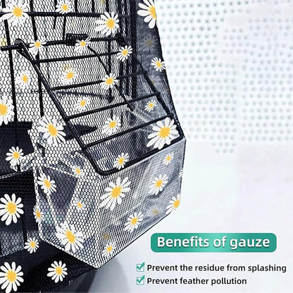 Bird Cage Seed Catcher, Seed Catcher Guard Net Cover, Parrot Nylon Mesh Net - Image 3
