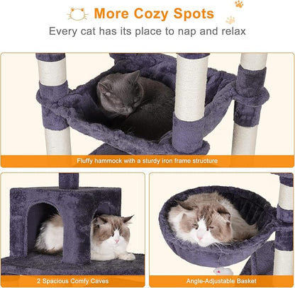 Heybly Cat Tree, 70 inches Tall Cat Tower condo - Image 6
