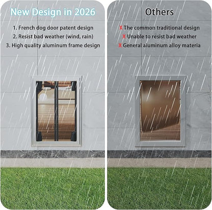 Dog Door for Wall, Energy Efficient French Doggy Door - Image 4