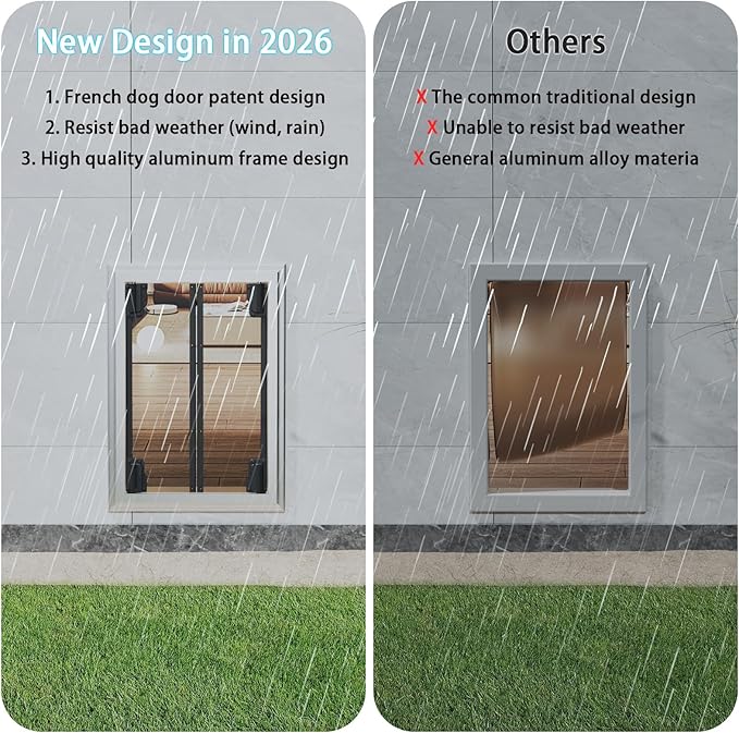 Dog Door for Wall, Energy Efficient French Doggy Door - Image 4