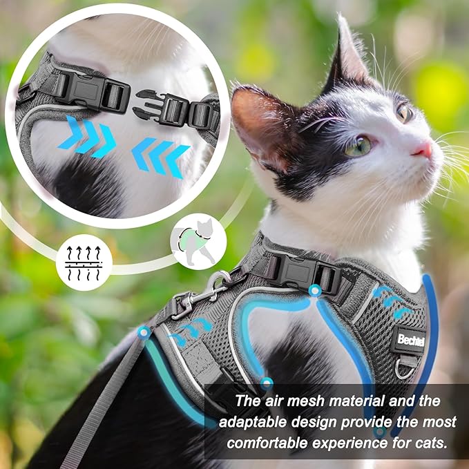 Cat Harness and Leash Set for Walking Escape Proof, Adjustable Soft Kittens Vest - Image 4