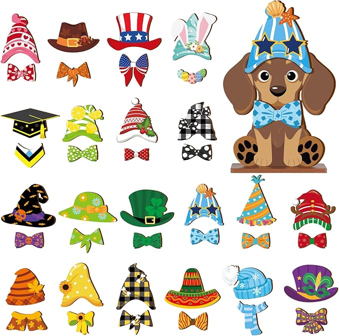 42 Pcs Small Interchangeable Dog Sign Holiday Summer Decor Seasonal Table by Anglechic