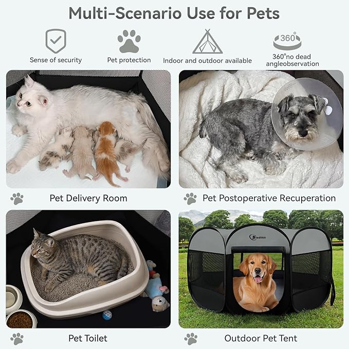 Siedihit Dark Grey Puppy Playpen - Image 4