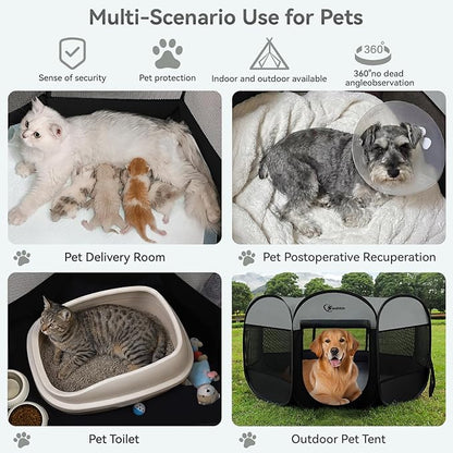 Siedihit Dark Grey Puppy Playpen - Image 4