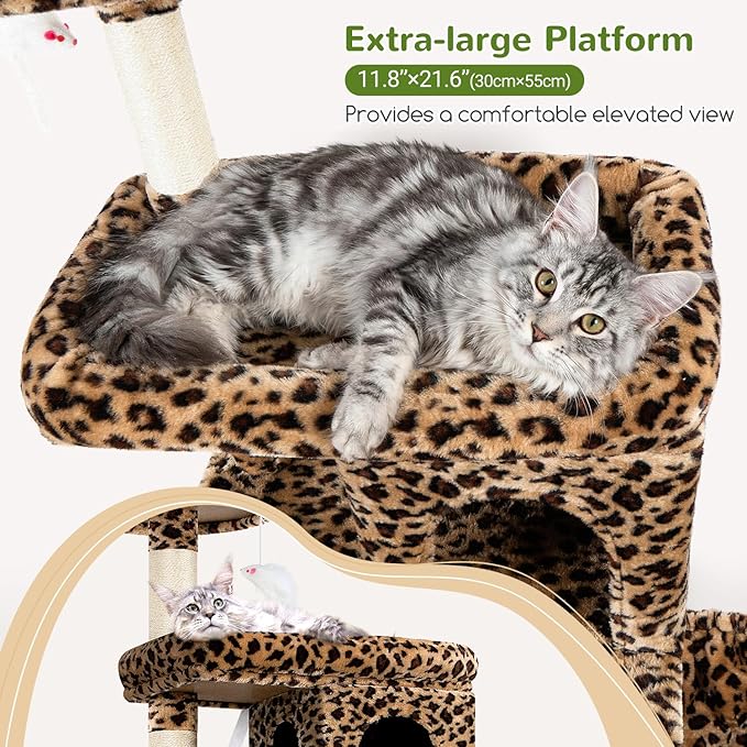 Globlazer Heavy Duty Cat Trees for Large Cats, Sturdy 72in Maine Coon Cat Tree - Image 3