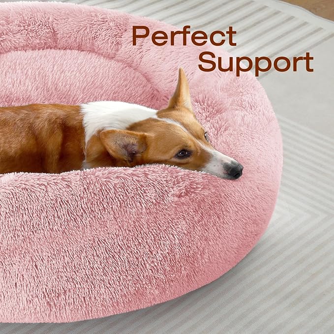 JOLLYVOGUE Dog Beds Large Sized Dog, 36 inches Calming Soft Anti-Anxiety Donut - Image 2