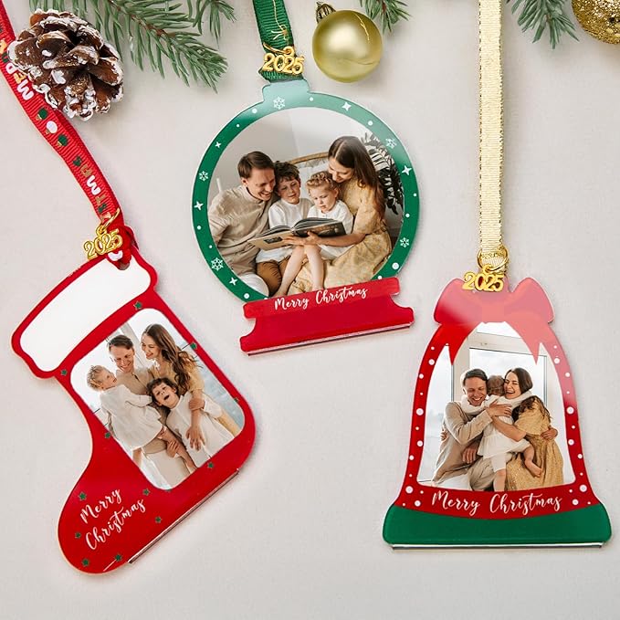 UNIQOOO Jingle Bell Christmas Acrylic Picture Frame Ornaments - Image 9