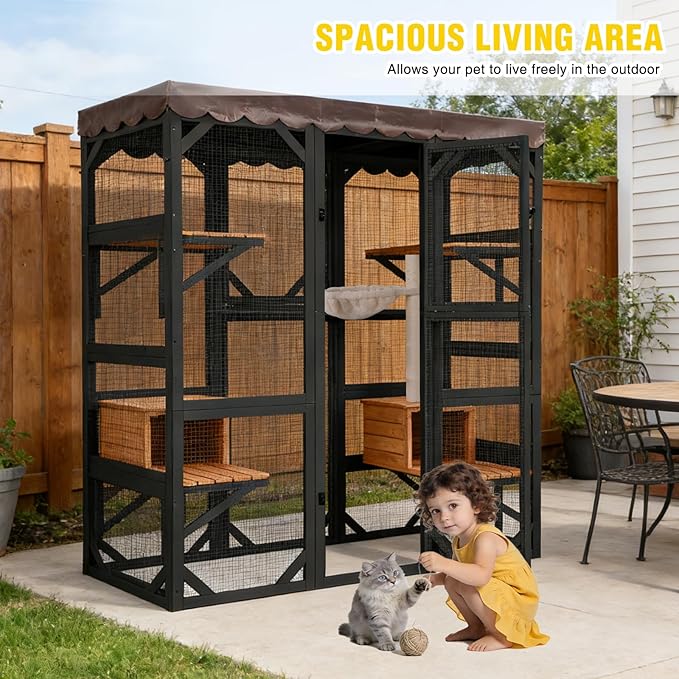 Aivituvin Catio Cat Enclosure Large Window Cat House - Image 7