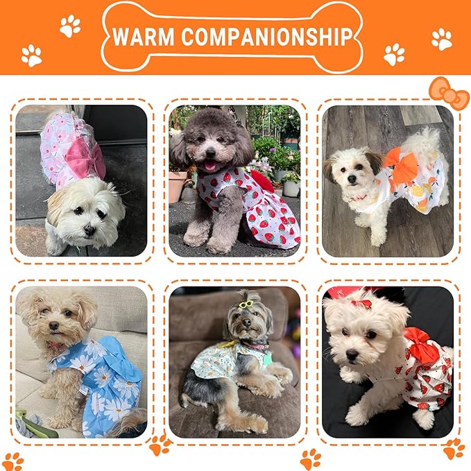 TAPBULL Dog Dresses, Fashionable Pet Dog Clothes, Cute Cat Birthday Dress Outfit - Image 4