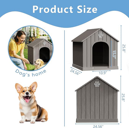 DRATO Indoor & Outdoor Dog Houses, Resin Material Pet Shelter - Image 6