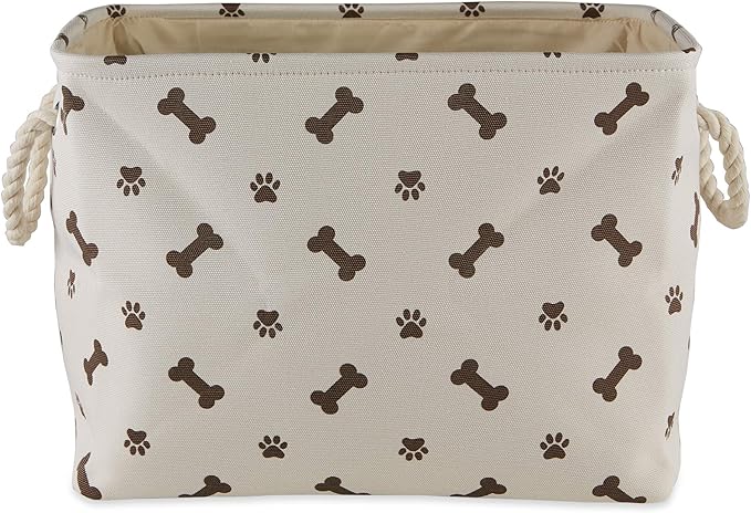 Bone Dry Pet Storage Collection Paw and Bone Print, Medium Rectangle, Dark Brown by BoneDry