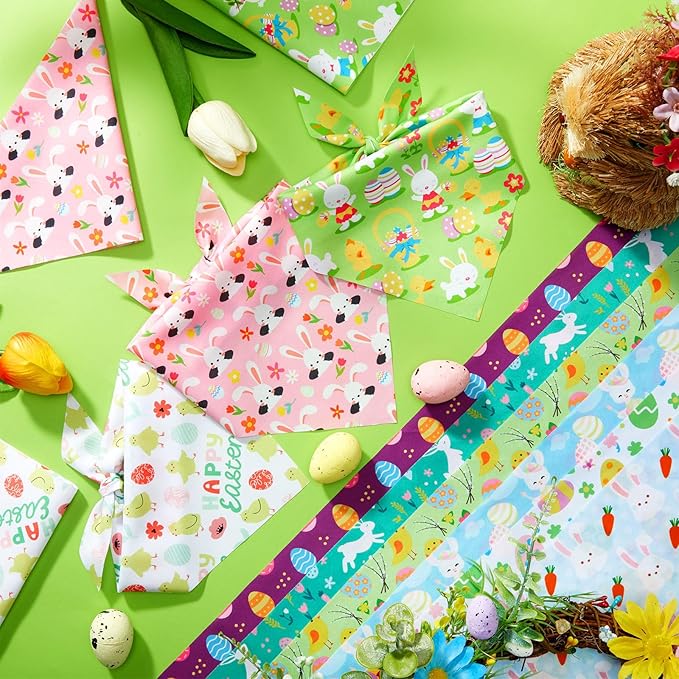 Preboun 50 Pcs Spring Dog Bandanas Bulk Bunny Dog Bandanas - Image 5