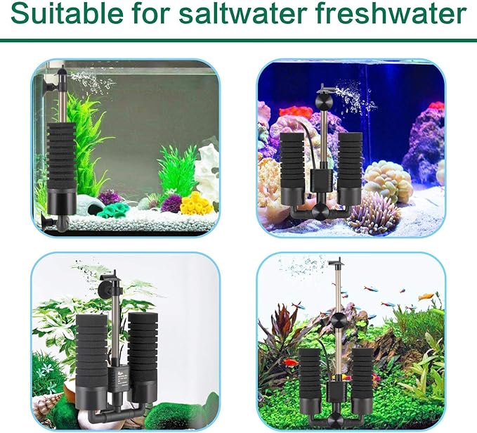 AQQA Aquarium Electric Power Sponge Filter, 3W/5W Silence Submersible Foam - Image 6