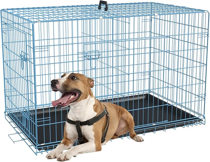 FDW Dog Crate for Medium Dogs 36 Inch Folding Metal WirePet Cage Double Door by FDW