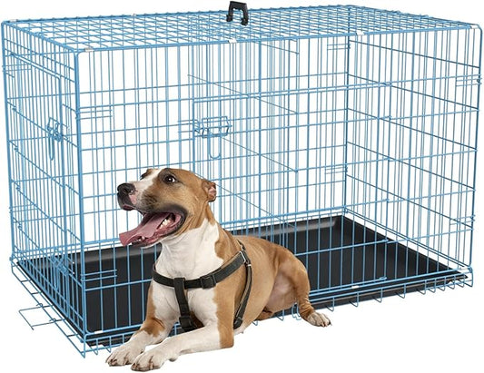 FDW Dog Crate for Medium Dogs 36 Inch Folding Metal WirePet Cage Double Door by FDW