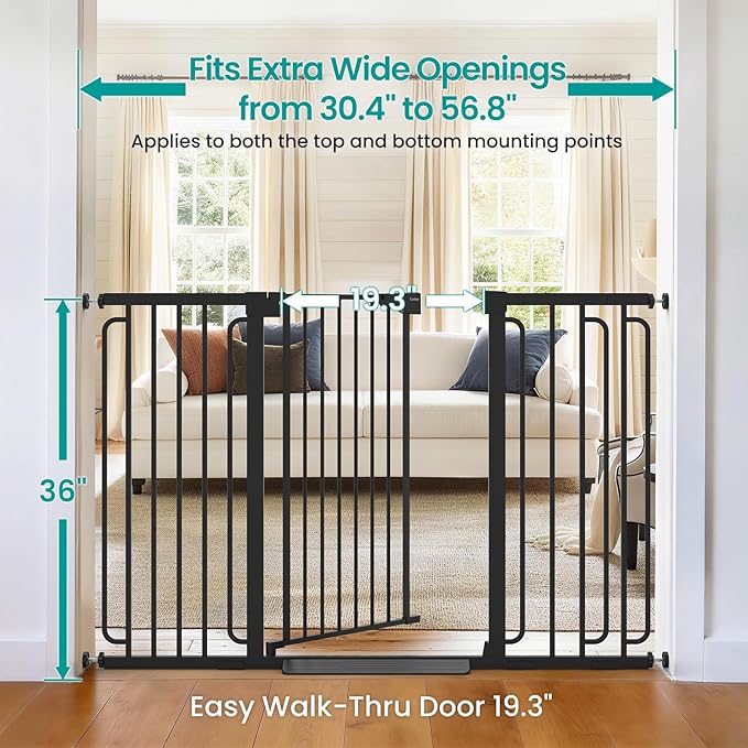 Cumbor 36" Extra Tall Baby Gate - Image 3