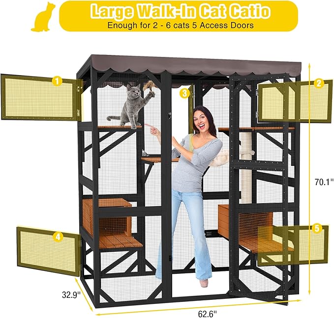 Aivituvin Catio Cat Enclosure Large Window Cat House - Image 6